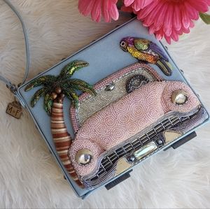 Mary Frances Pink Cadillac Beaded Car & Parrot Bag